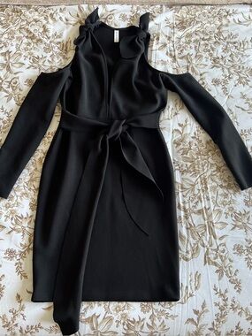 Bec & Bridge Cold-Shoulder Tie-Waist Dress - Size US 8/UK 12